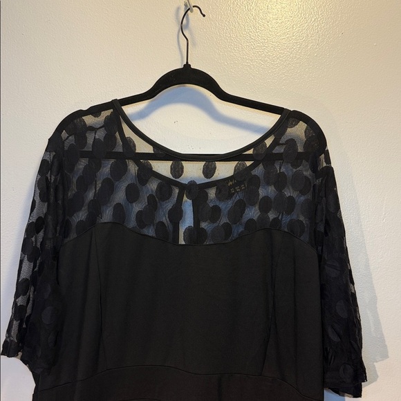 chic Tops - Chic Black Sheer Polka Dot Dress